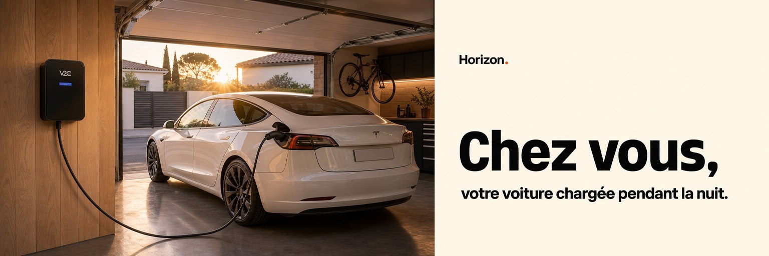 Votre voiture chargée chez vous pendant la nuit — Horizon