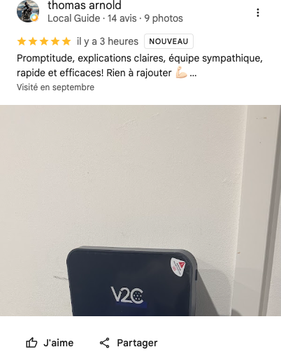 Photo de la borne V2C publiée dans l’avis de thomas arnold